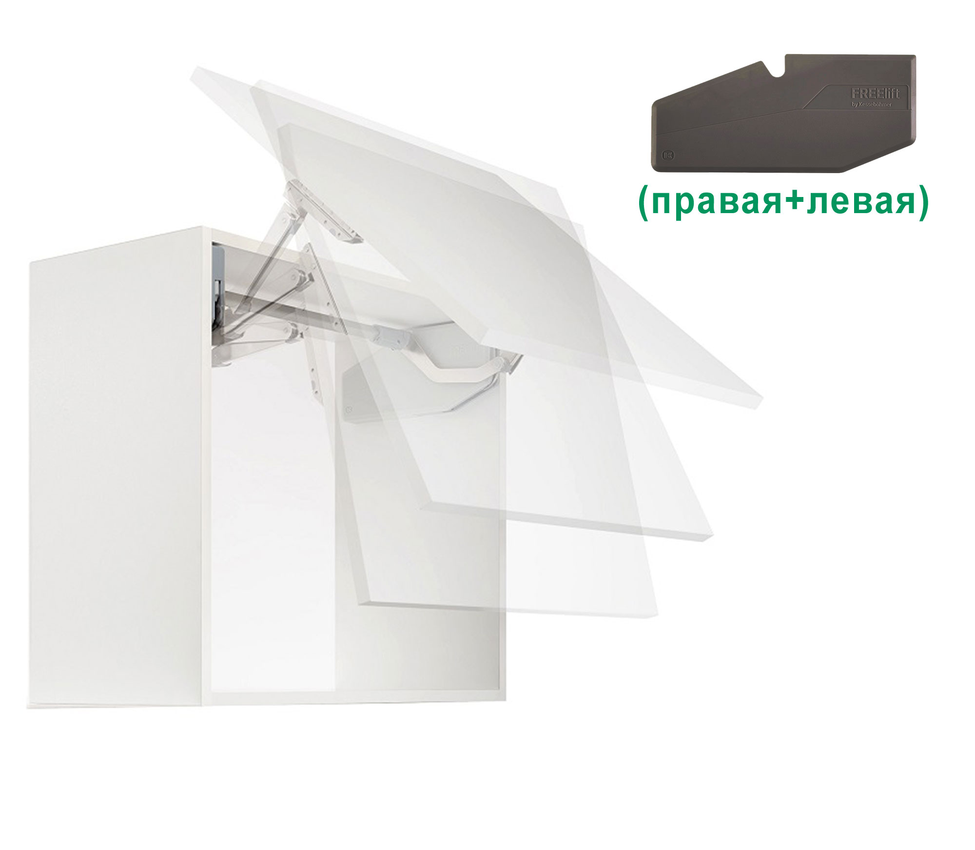 Комплект: Подъемник ФриСвинг S6sw H670 - 800 мм 5,3-11,3 кг крышки антрацит, без штанги Kessebohmer | официальный магазин