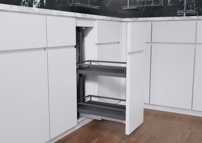 КОМПЛЕКТ Диспенса Джуниор Слим 400 мм, H 695-783, Арена СТИЛЬ, 2 полки, цвет АНТРАЦИТ Kessebohmer | официальный магазин
